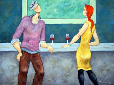 Bar z zielonym obrazem