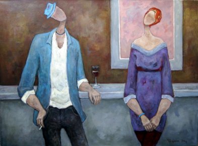 Bar z różowym obrazem