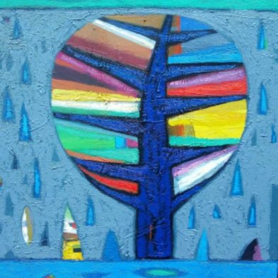 Barwny duchowy wizerunek lisciastego drzewa